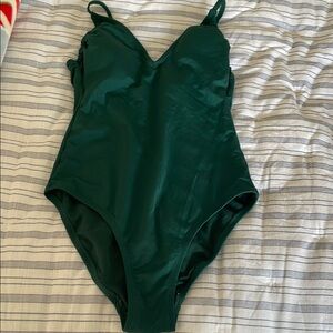 Green Low Back One Piece Swimsuit